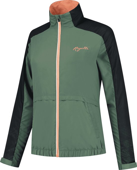 Rogelli Snake Hardloopjack - Dames - Zwart, Groen, Koraal - Maat M