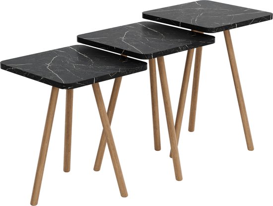 en.casa] Bijzettafel set van 3 Hjørring rond meerkleurig