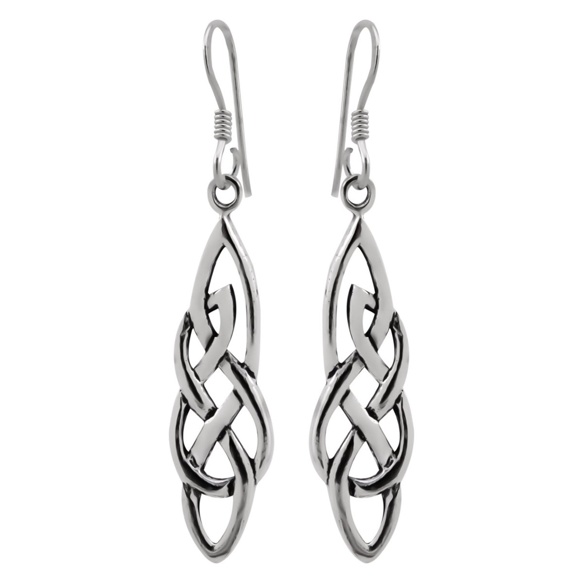 Zilveren oorbellen | Hangers | Zilveren oorhangers, Keltische knoop - WeLoveSilver