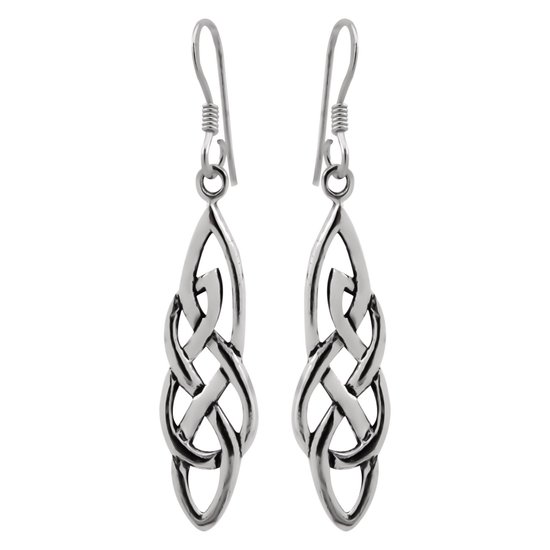 Zilveren oorbellen | Hangers | Zilveren oorhangers, Keltische knoop - WeLoveSilver
