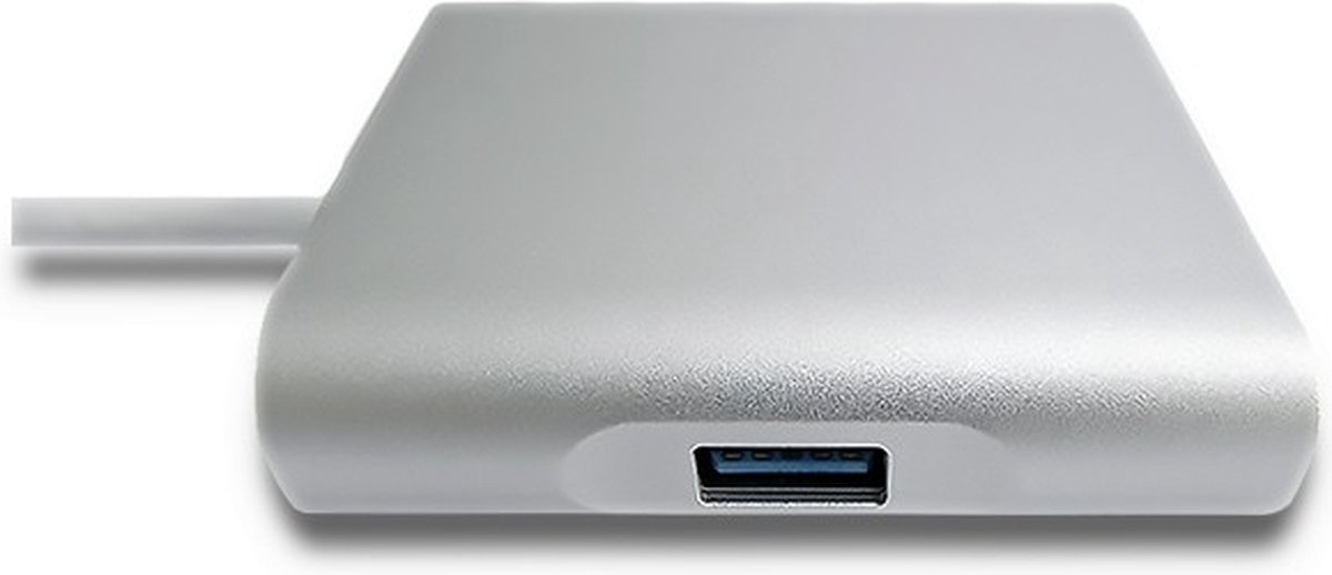 Qoltec Adapter USB 3.1 type C male | HDMI A vrouwelijk + USB 3.0 A vrouwelijk + RJ45 vrouwelijk + PD | 0,2m.