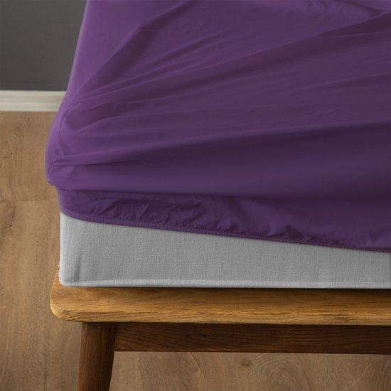 Drap- Hoeslaken Komfortec 160x200 cm - Hauteur du matelas 30 cm - Élastique intégral - Violet