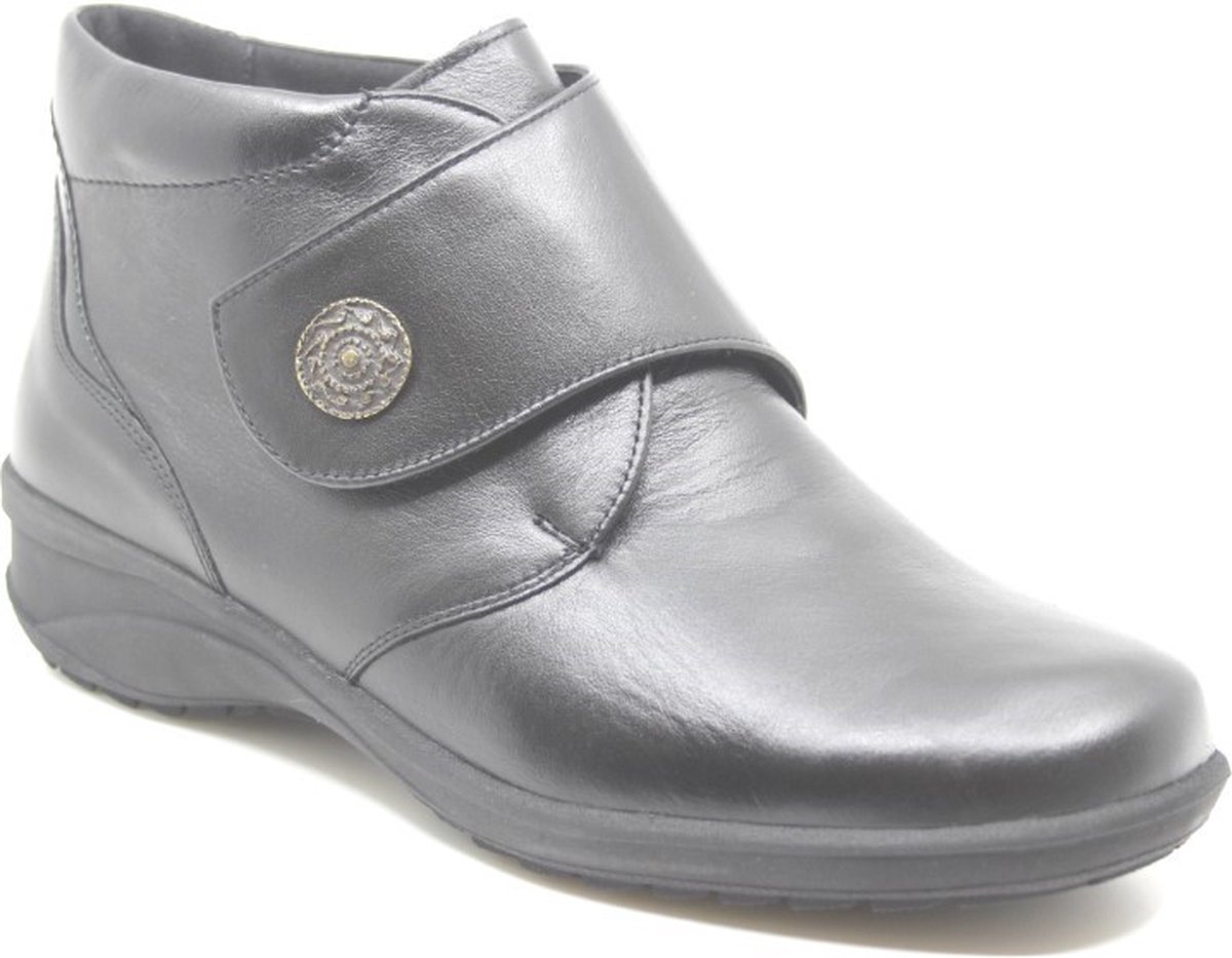 Solidus, 42016 00701, Zwarte halfhoge klittenband boot wijdte K