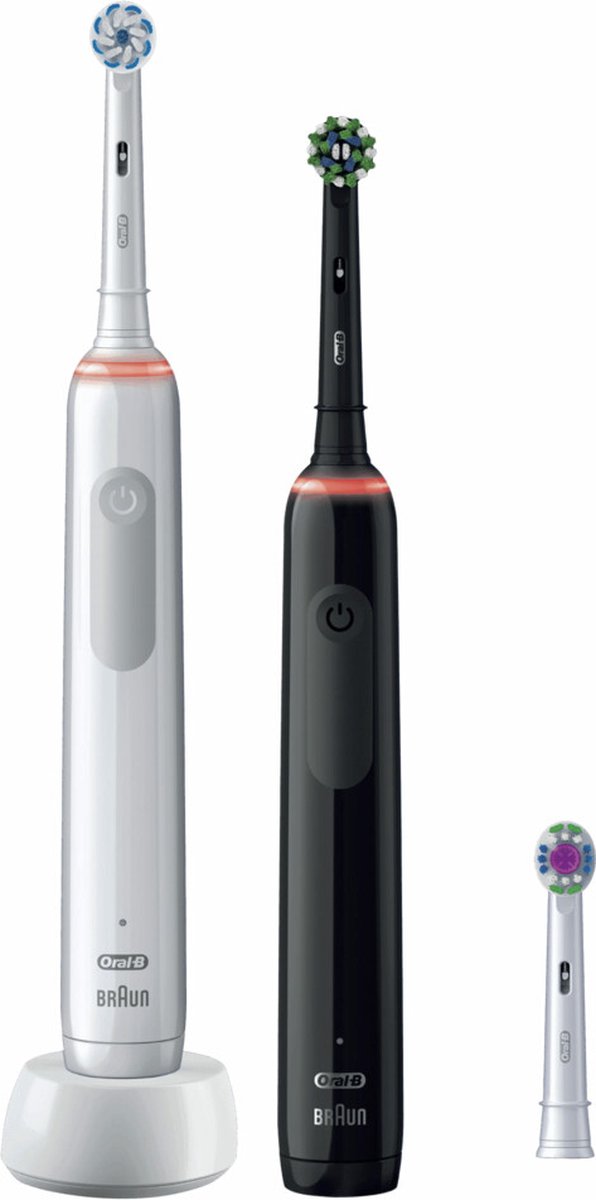 Afbeelding 2 van Oral-B Pro 3 3900 - Duo - Elektrische Tandenborstel - Zwart & Wit