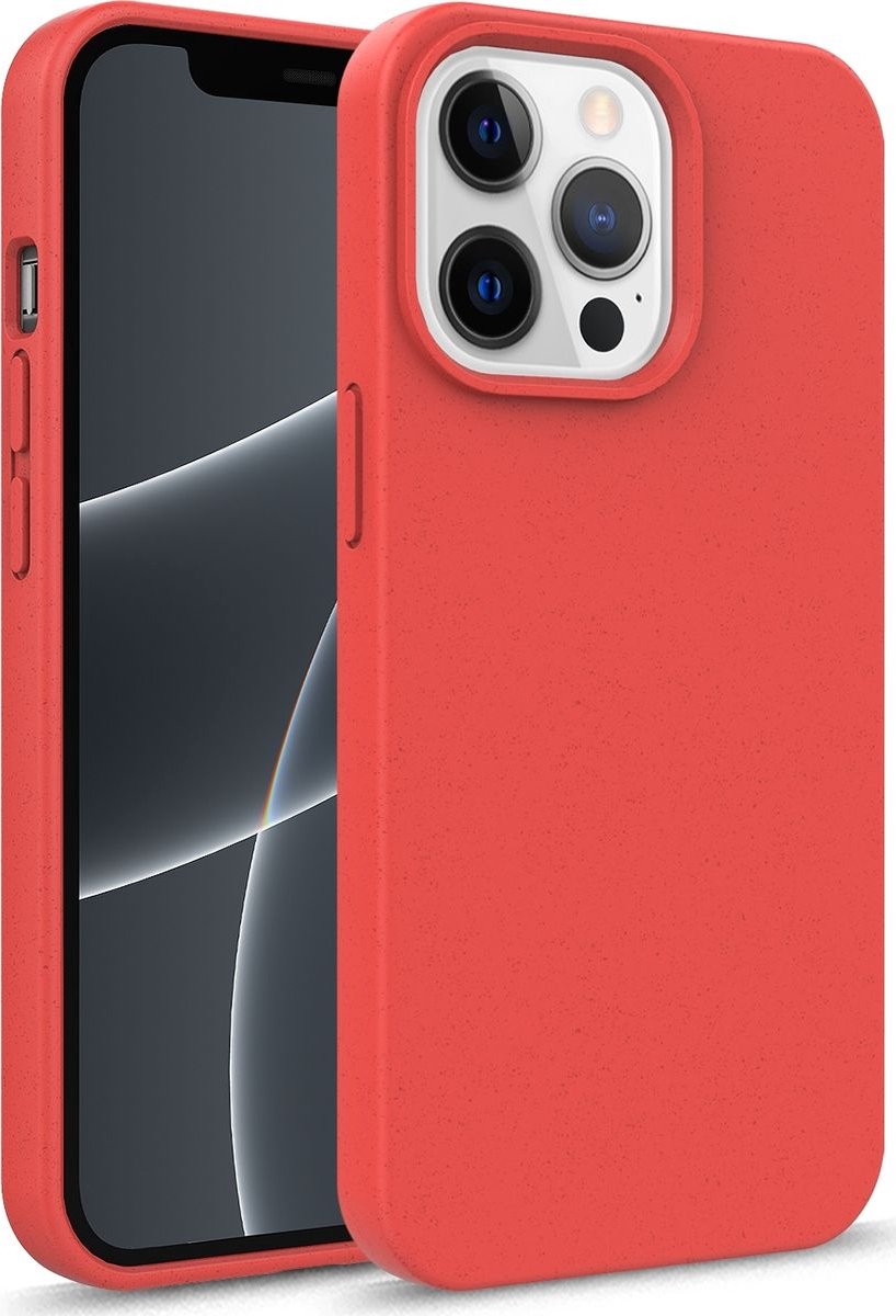 Mobigear Hoesje geschikt voor Apple iPhone 14 Pro Telefoonhoesje Eco Friendly | Mobigear Bio Backcover | iPhone 14 Pro Case | Back Cover - Rood
