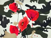 Fotobehangkoning - Behang - Vliesbehang - Fotobehang - The flowers of war - Bloemen Schildering - 300 x 231 cm