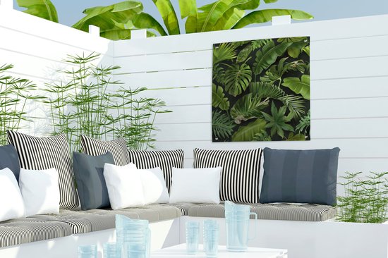 Posters de jardin Motif - Tropical - Feuilles - Garçons - Filles - Enfants - Enfant - 50x50 cm - Toile de jardin - Affiche extérieure