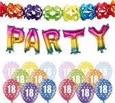 Partydeco - 18 jaar feestartikelen pakket slingers/ballonnen/letters