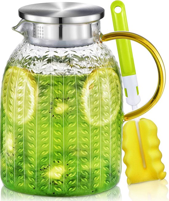 2,2 liter 74 ounce karaf, glazen karaf, glazen kan, glazen karaf met