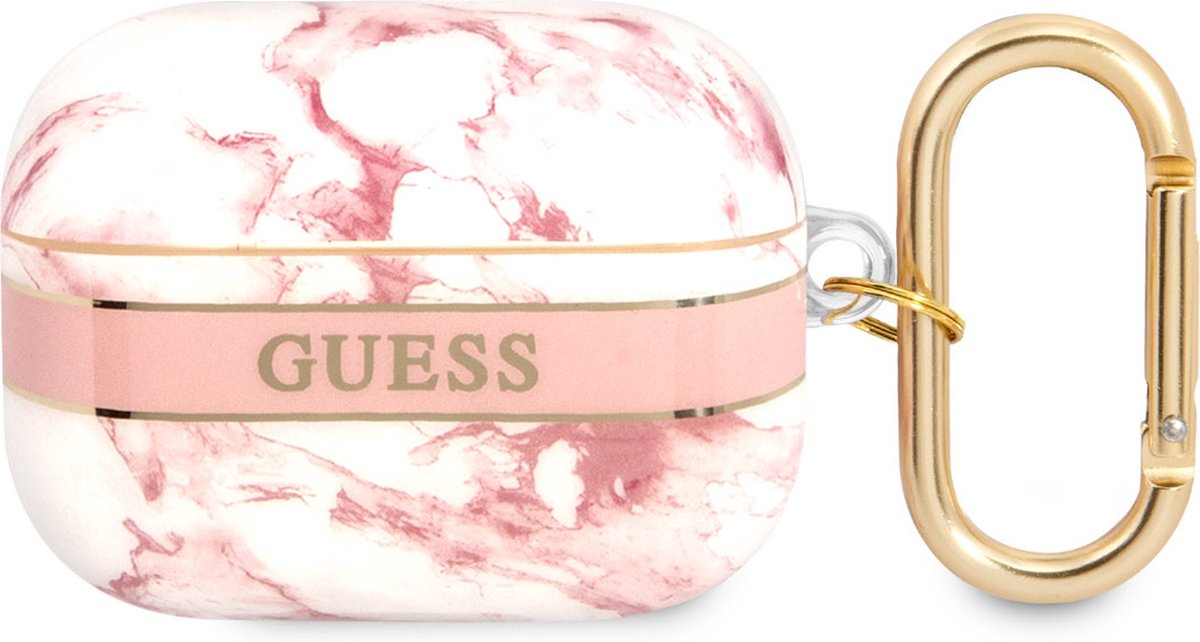 Guess Airpods Pro Case - Marble - Roze