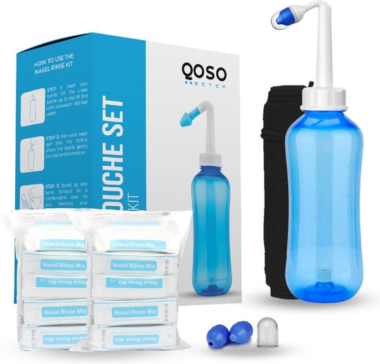 Douche nasale PAG avec vaporisateur nasal 2X | 80 sachets sel de rinçage  nasal | 4... | bol.com