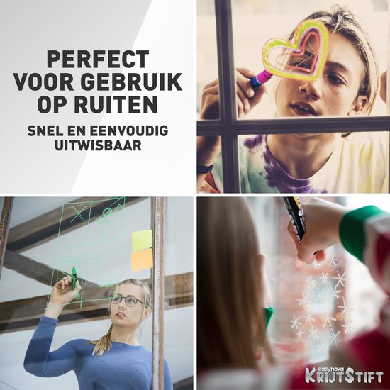 EasyNova Raamstiften - Krijtstiften voor raam en whiteboard - 12 Stuks
