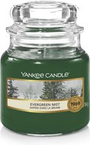 Yankee Candle Geurkaars Small Evergreen Mist - 9 cm / ø 6 cm