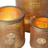 Atmooz - Theelichthouder Joleen - Set van 3 - Antique Brass - Luxe Sfeerverlichting - Goudkleurig - Metaal - Kaarsenhouder