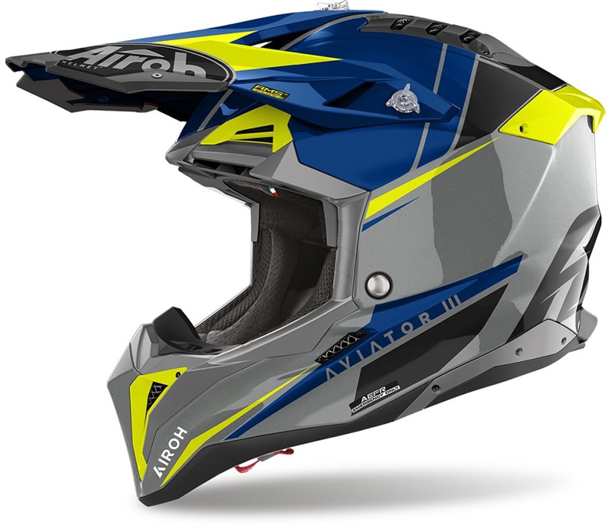 Airoh Aviator 3 Push Blue Helmet M - Maat M - Helm