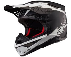 Alpinestars Supertech S-M10 Ampress Helm Ece 22.06 Zwart Wit Mat - Maat XL - Helm