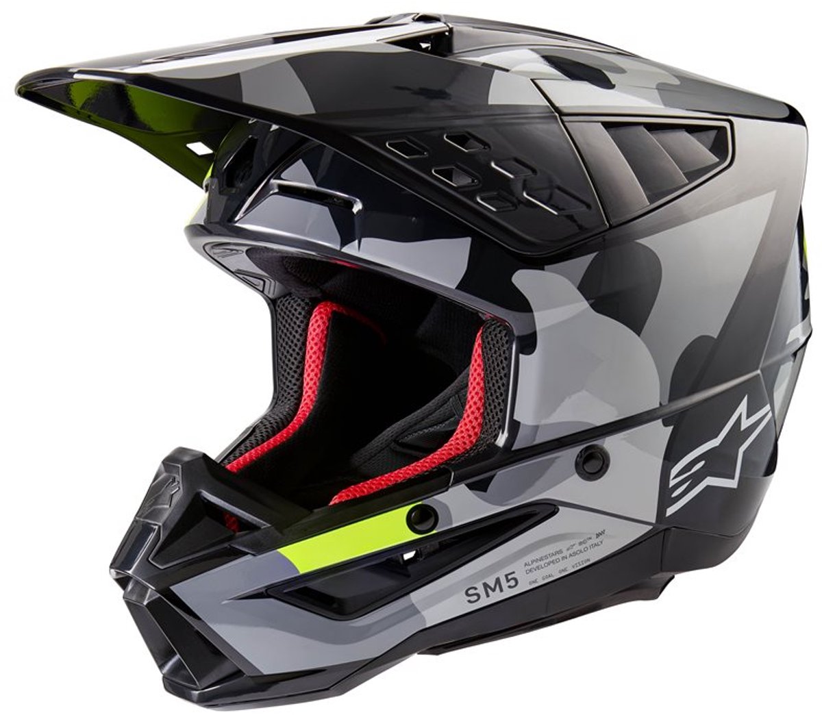Alpinestars S-M5 Rover 2 Helm Ece 22.06 Donkergrijs Geel Fluo Glanzend - Maat L - Helm