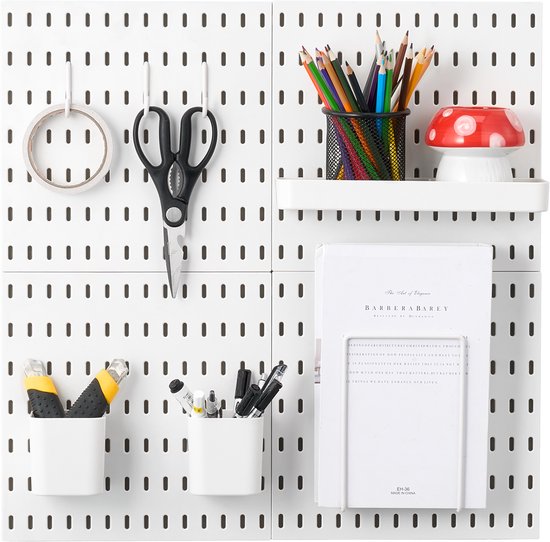 Pegboard Combinatie Kit Geen ponsen nodig met planken en haken voor garage Keuken Woonkamer Badkamer Kantoor Pegboard Wandplanken (Color : Style 3