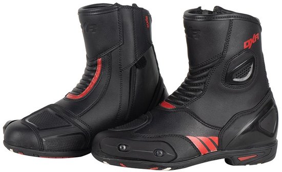 Motor Halfhoge laarzen CODE EVO SHORT Mannen 44 Zwart/Rood CE-gekeurd van MOTOBLOUZ