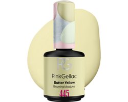 foto van Pink Gellac - 445 Butter Yellow - Blooming Meadows Collectie - Gel Nagellak - 15 ml
