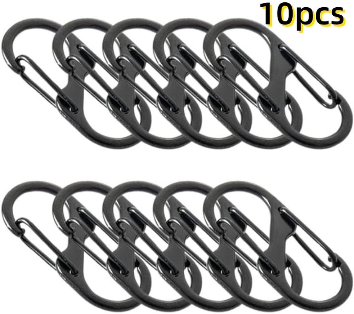 10-pack - Ritssluitingclip - Bagageslot Rugzakslot - Dubbel open kleine bergbeklimmingsgesp Antidiefstal-ritssluitingclip - Geschikt voor reisbeveiliging（50mm）