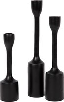 Atmooz - Kaarshouder Orso S/3 - Zwart - Set van 3 Kandelaars - Metaal - 21, 26 en 31 cm Hoog - Moderne Tafeldecoratie