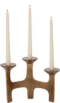 Atmooz - Kaarshouder Amour S/3 - Antiek Messing - Voor 3 kaarsen - 27x11x20 cm - Elegante Tafeldecoratie
