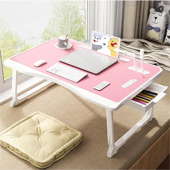 USB-bedtafel voor laptop, opvouwbaar dienblad met USB-oplaadpoort