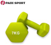 Bol.com Padisport - Dumbell Neopreen - Groen - 7 Kg - Krachttraining - - Gewichten - Dumbells - Halters - Gewichtjes 7 Kg - Gewi... aanbieding