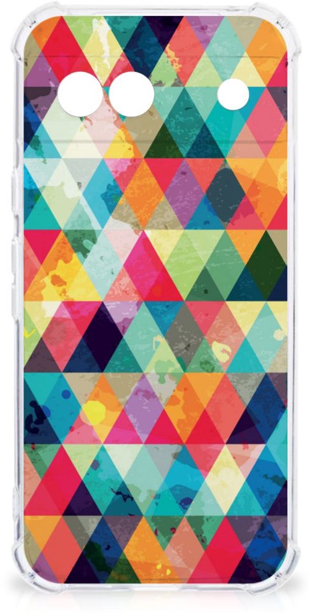 Google Pixel 8A Doorzichtige Silicone Hoesje Geruit
