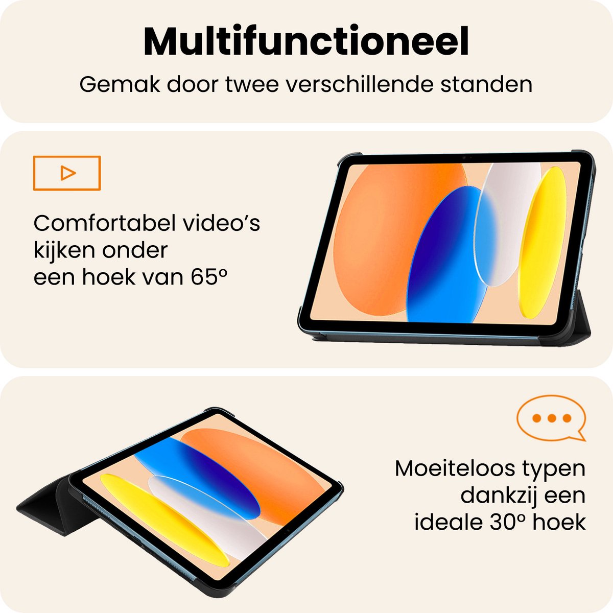 Hoesje - Geschikt voor Apple iPad A16/A18 (2025/2026) - 11 inch (11e & 12e generatie) - Dun & Stevig - Trifold Bookcase - Hard Cover - Hardcover Book Case - Tablet Hoes - Zwart – foto 3