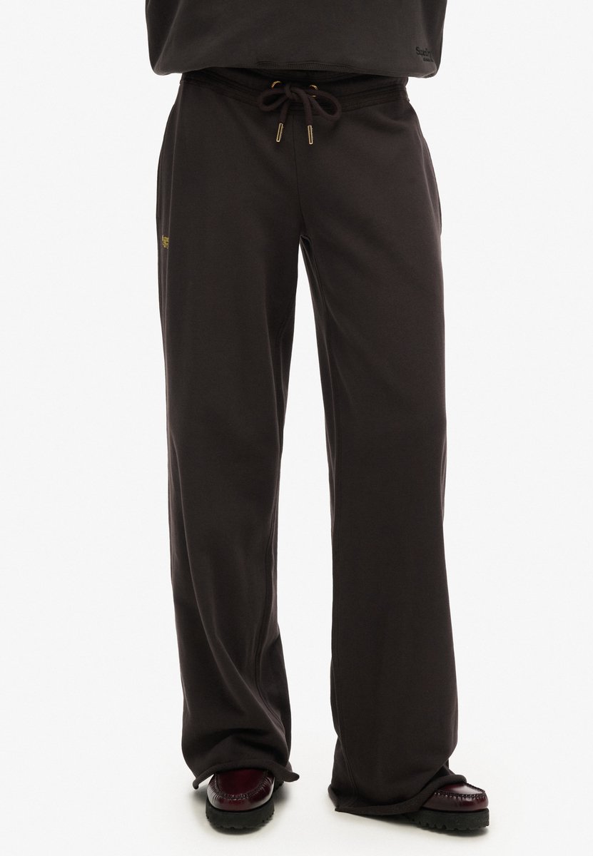Superdry Essential joggingbroek met rechte pijpen en logo Dames Broeken Zwart