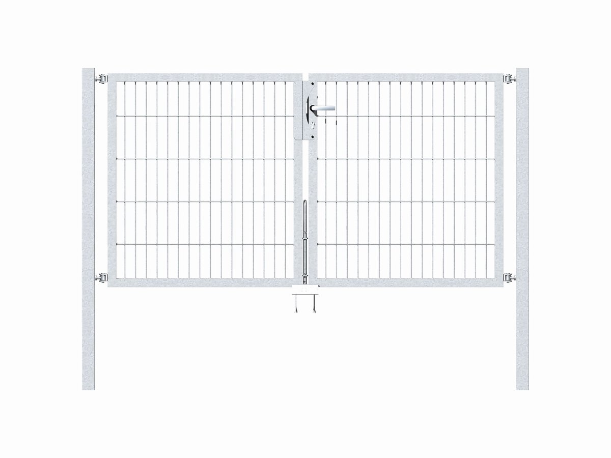 Alberts 647827 Dubbele poort Flexo met toebehoren, thermisch verzinkt, breedte 200 cm, hoogte 100 cm