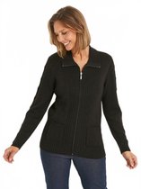 Cardigan mi-long uni en grosse maille avec fermeture éclair