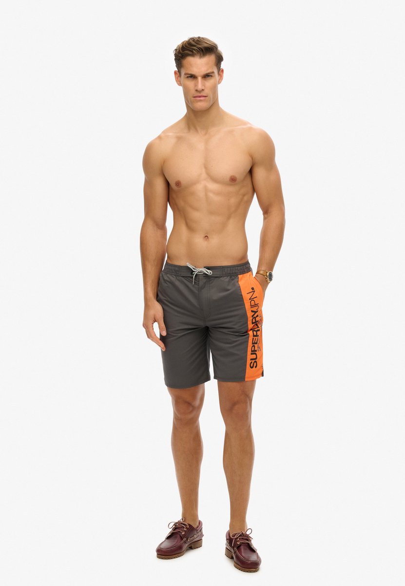 Superdry Gerecyclede Sportswear boardshort met logo 48 cm Heren Zwembroeken Zwart