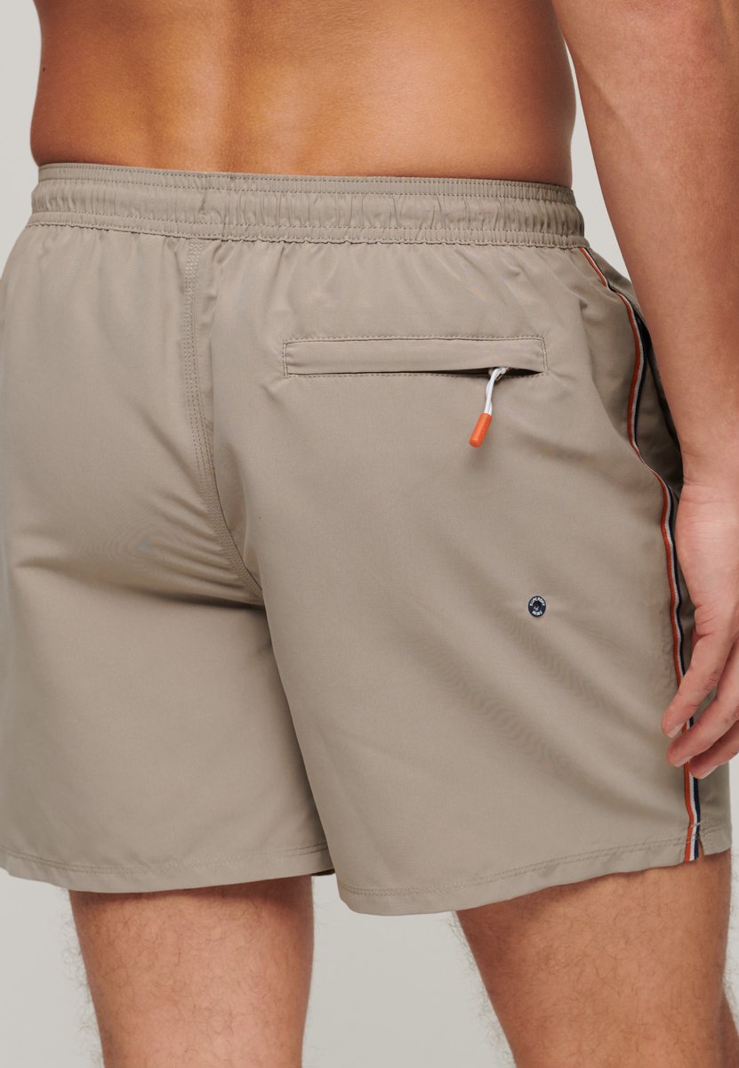Superdry Sportswear zwemshort met borduursel 38 cm Heren Zwembroeken Beige