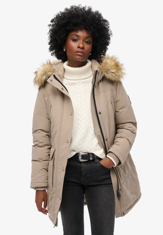 Superdry Everest Faux Fur Parka Winterjas Dames - Maat 3XL