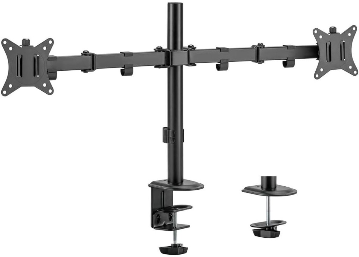 ApexArte® Monitor Arm 2 Schermen - Standaard - Verhoger - Zwart