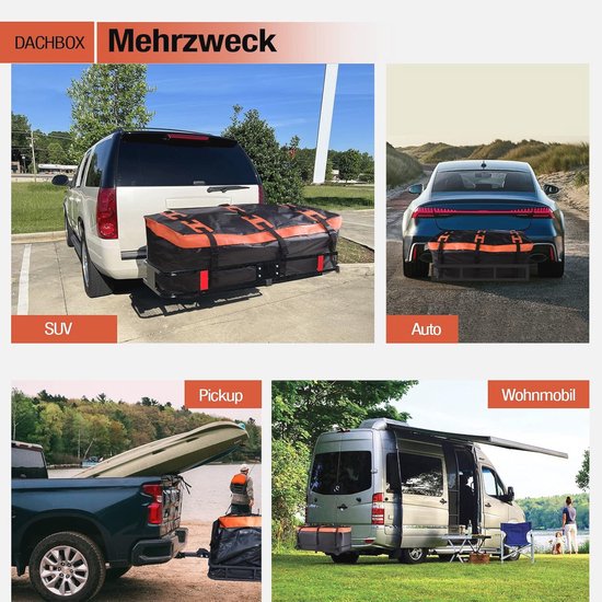 Dakkoffer voor trekhaak 425 liter - Waterdicht, Scheurvast en Opvouwbaar — afbeelding 5