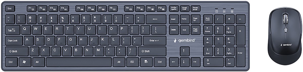 Gembird KBS-WCH-04 Draadloze desktop set, zwart, US-layout