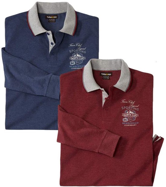ATLAS FOR MEN - Set van 2 polo’s North Club - Heren - Verkrijgbaar in grote maten - L