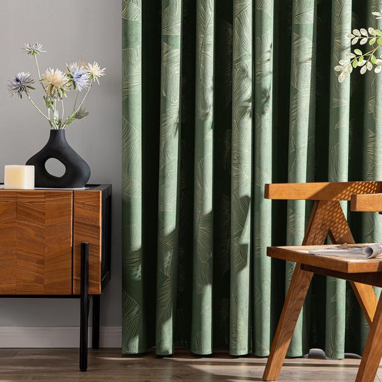 DWCN Olijfgroen fluwelen gordijn met oogjes, set van 2, H245xB140cm, met gordijnbanden, fluweel, ondoorzichtige gordijnen voor slaapkamer en woonkamer, zachte verduisteringsgordijnen, dik
