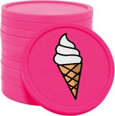 Pièce de monnaie pour la consommation de glace molle CombiCraft Ø29mm imprimée recto simple rose fluo - 100 pièces