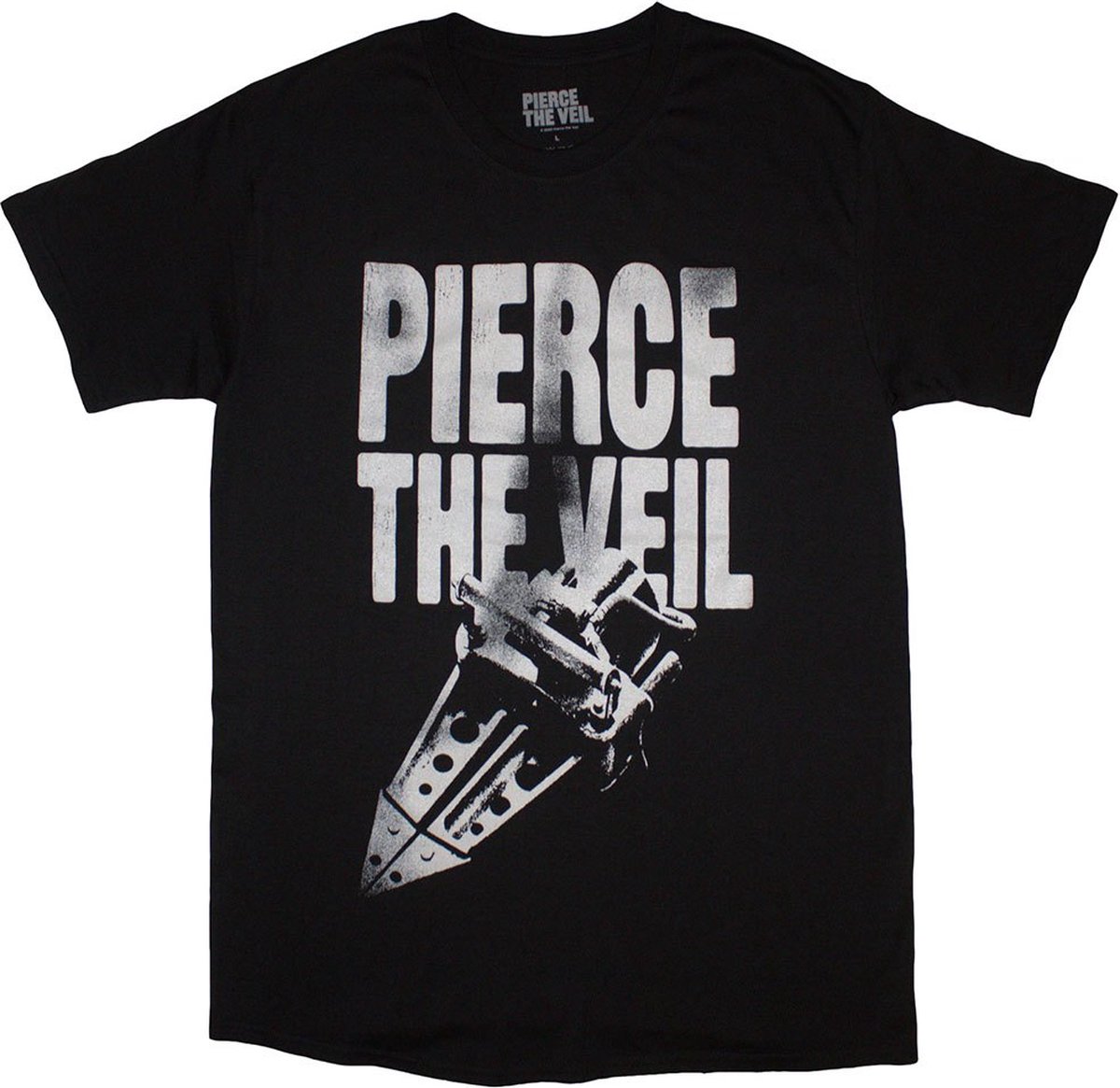 Pierce The Veil - Large Text Heren Tshirt - S - Zwart
