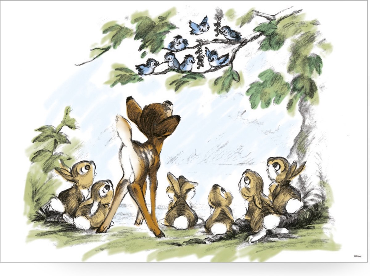 Disney Bami Bambi & Vriendjes Canvas 50x70 cm Multikleur