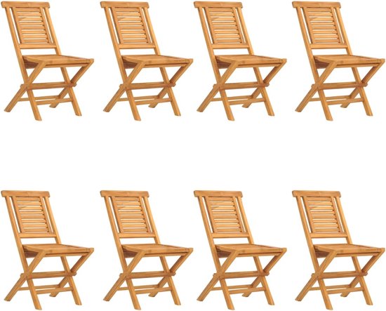 Meubelartikel-Opvouwbare tuinstoelen 2 stuks massief teakhout