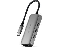 Satechi USB-C 4-in-1 hub with ethernet (2.5 Gb) – Grijs