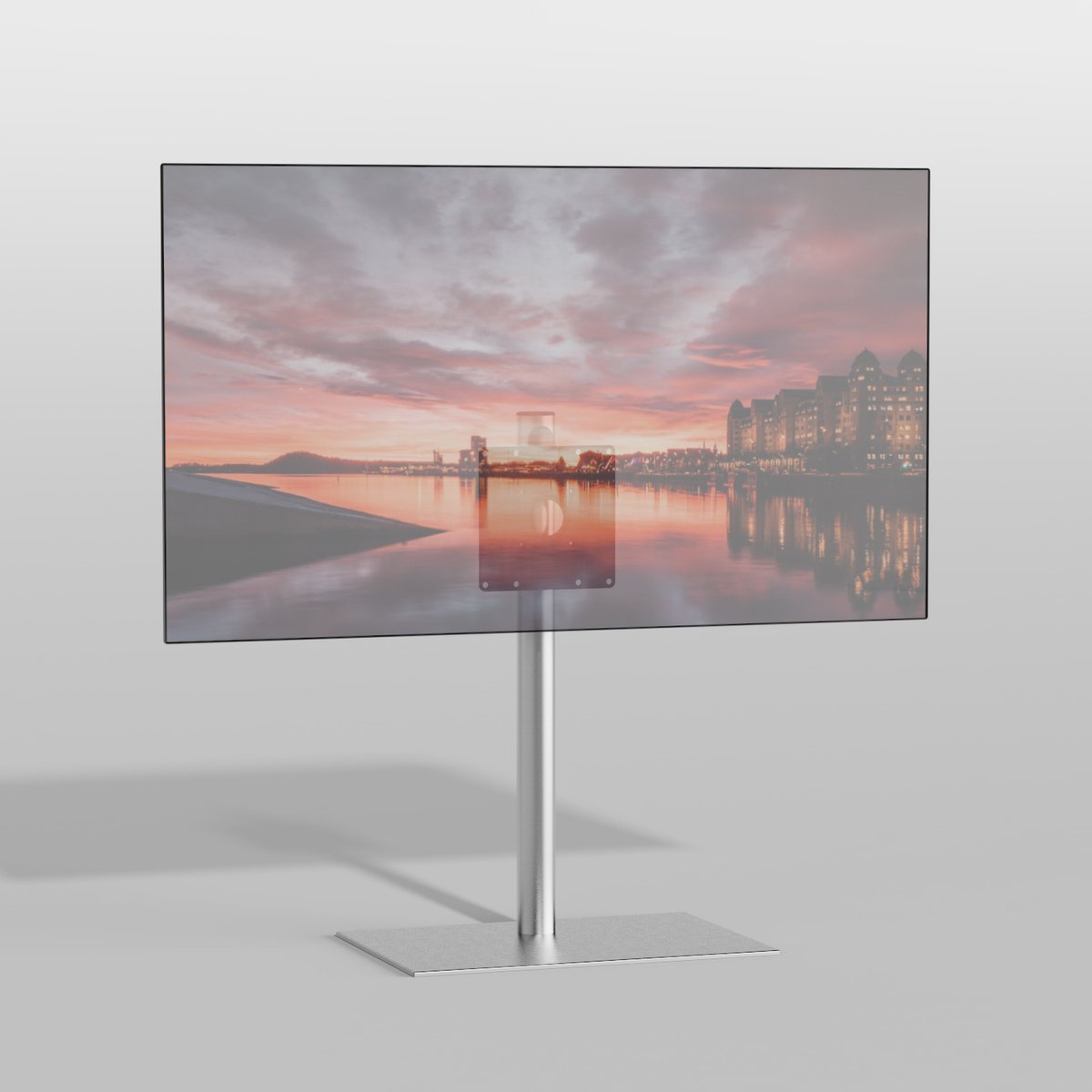 TV vloerstatief SQUARE 80 Design Tv standaard Trendy geborsteld RVS 32-65” - VESA 200x200