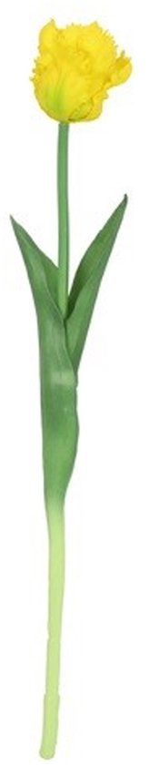 tulp artificielle Countryfield Perruche - 5x - jaune - toucher réaliste - 40 cm - fleurs décoratives