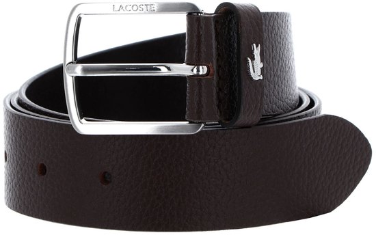 LACOSTE Cuir Ceinture Elegance Grained Leather Belt W95 Marron Marron foncé